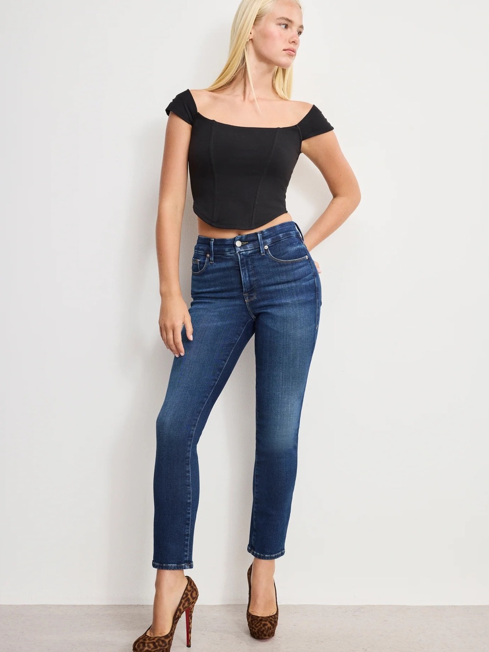 Good American Dolly Joleans Straight Jeans Plus Size 22